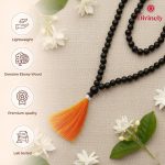 Divinely 100% Natural Unpolished Karungali Malai Original 6mm | Certified Karungali Mala Original Elastic Thread | Black Ebony Wood Necklace for Spiritual Growth & Meditation (Copy) - Image 4